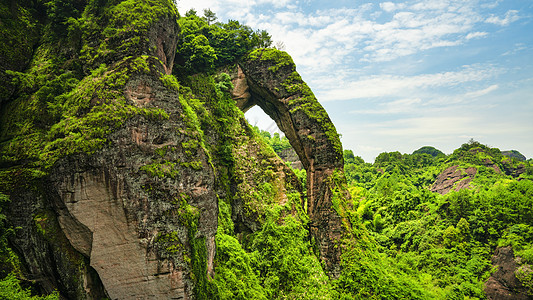 中国丹霞5A风景区世界遗产龙虎山地标象鼻山背景