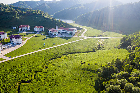 宝鸡关山牧场陕西关山草原航拍背景