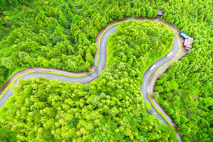 5A风景区明月山U型山路图片