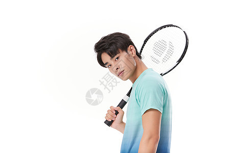 拿着网球拍的运动员形象图片