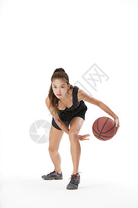 女性篮球运球图片