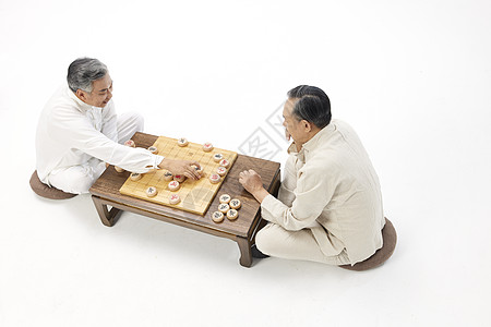 老年人下棋俯视图图片