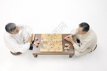 老年人下棋俯视图背景图片