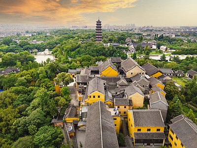 扬州旅游地标观音禅寺航拍图片