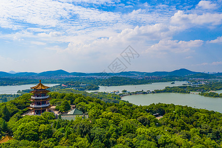 航拍无锡鼋头渚景区背景