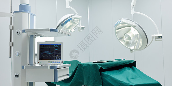 医院手术室手术病床场景背景图片