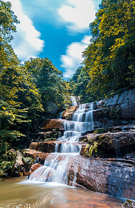 瀑布云重庆四面山珍珠湖瀑布背景