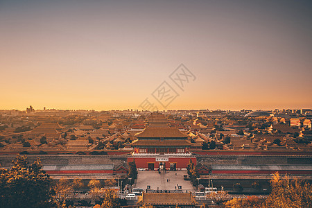 北京秋天秋景地标故宫背景图片