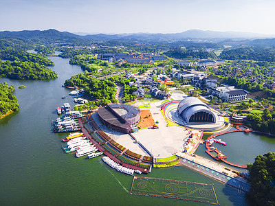 湘湖景区4A风景区新余仙女湖景区背景