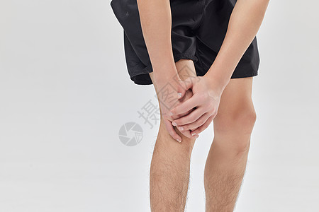 男性膝盖关节疼痛特写高清图片