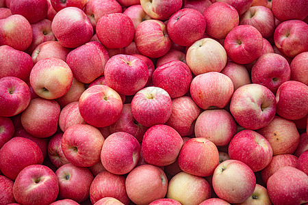 平铺的苹果生鲜早市高清图片