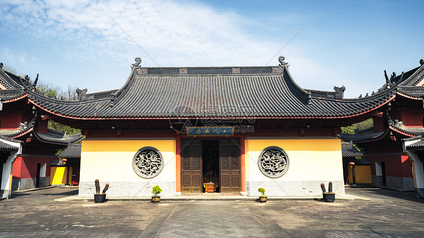 4A风景区新昌大佛寺寺庙建筑图片