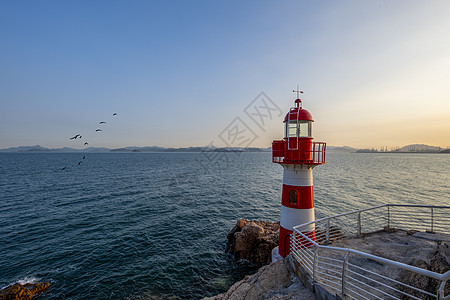 深圳海滨背仔角灯塔背景