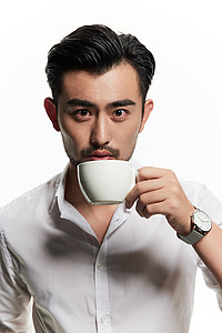 帅气暖男白敬亭喝咖啡的男人背景