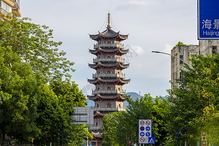 深圳盐田中英街古塔高清图片