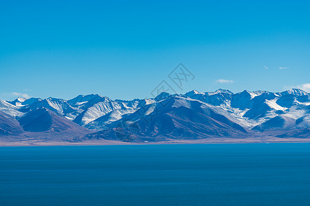 湖面雪景西藏纳木措风光摄影图背景