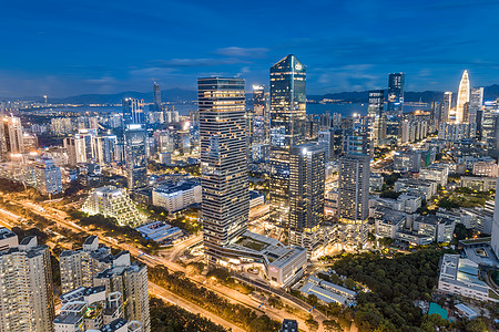 深圳南山区建筑群夜景背景图片