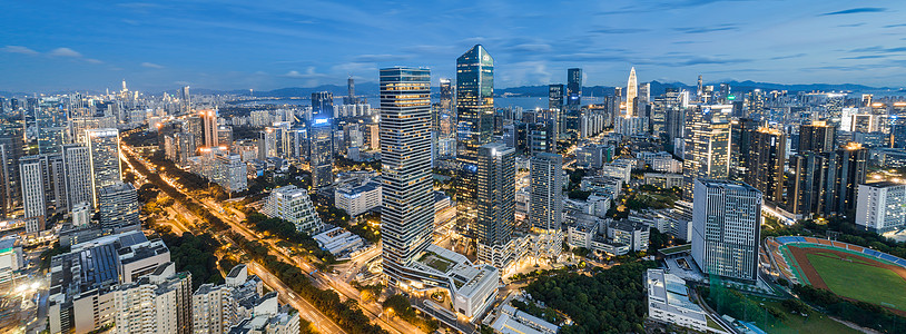 深圳南山区建筑群夜景背景图片