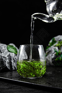 绿茶茶叶浸泡图片