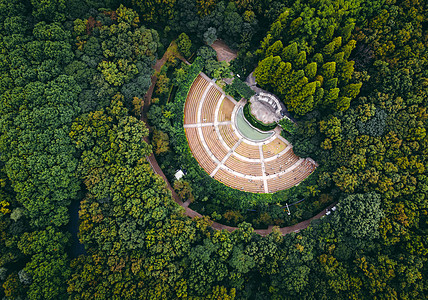 中山陵音乐台航拍背景