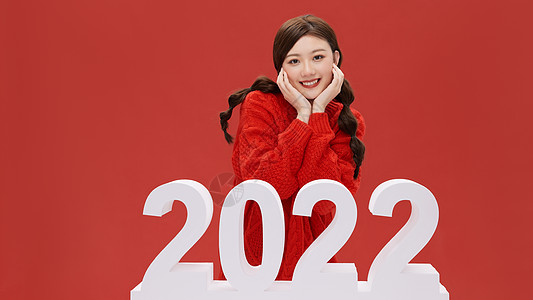 献礼赢新春女性2022新年形象背景