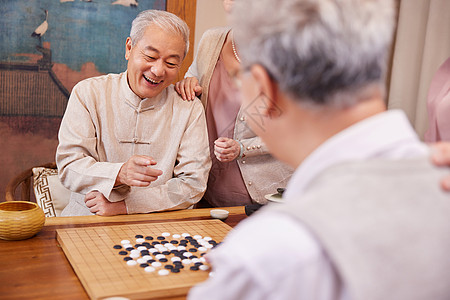 老友聚会下围棋图片