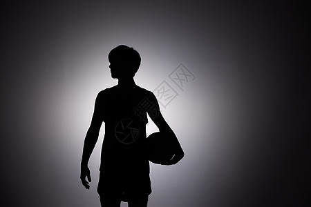 男性篮球运动员剪影形象背景图片
