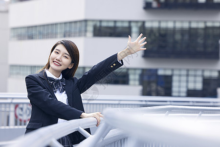 日系少女日系JK少女青春户外写真背景