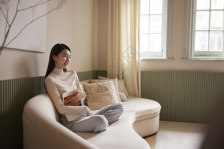 性感美女年轻优雅美女居家生活背景