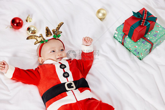 圣诞装扮的可爱宝宝图片