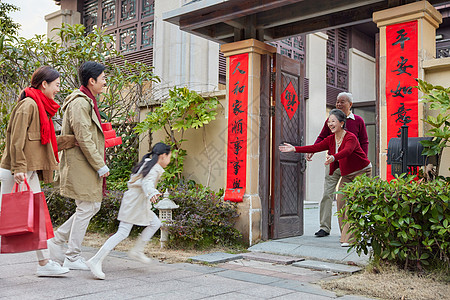 新春团圆一家人团聚庆祝春节背景