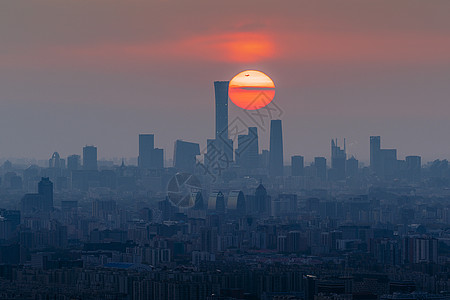 北京国贸的日出图片
