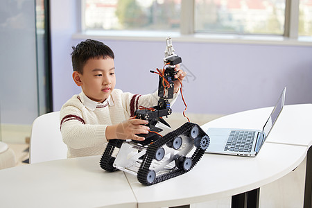 儿童机器人小朋友课外学习少儿编程课背景