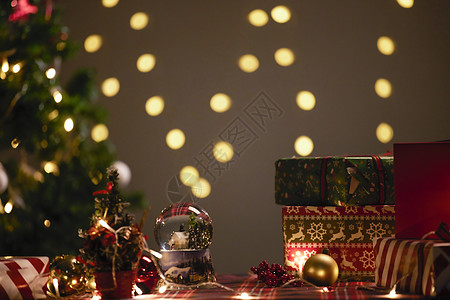 圣诞节包装礼物平安夜圣诞节日静物背景背景
