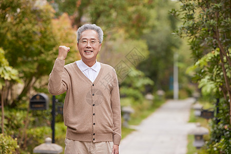 小区老人老年人加油形象背景