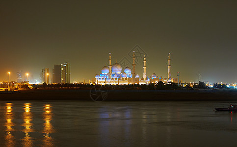 夜间的奥兰德多梅清真寺图片