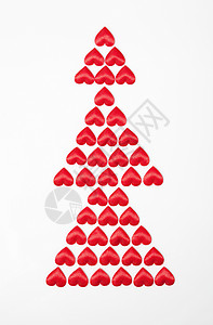 拼成圣诞树形状的爱心图片