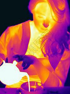 女性喝茶的热感形象图片