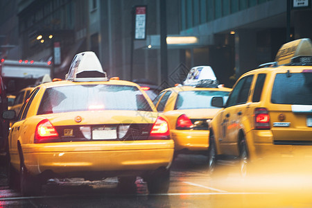 美国纽约的黄色出租车图片