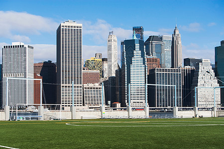 足球田和下曼哈顿天际美国纽约市图片