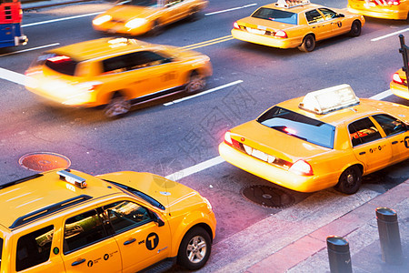 美国纽约的黄出租车图片