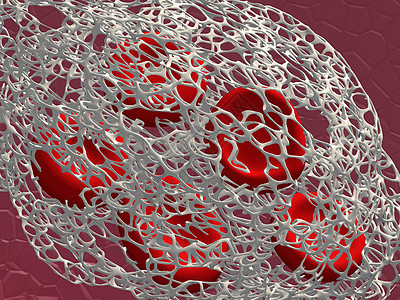 人类的红血细胞在纤维内的样子背景图片