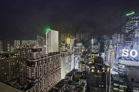 香港夜间城市景观图片