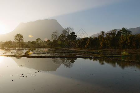 北泰国稻田和喀景观泰国清道图片