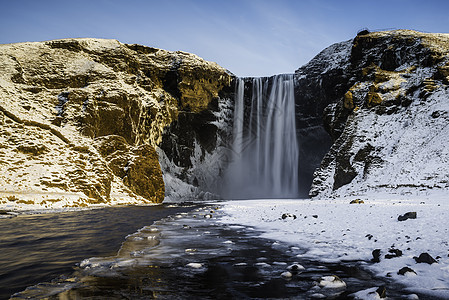 冬季瀑布南冰岛图片