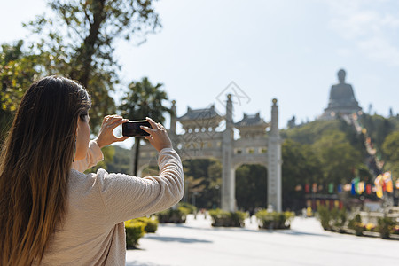 年轻女游客拍摄天丹佛宝林修道院香港兰陶岛香港图片