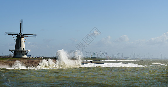 荷兰弗利辛根泽兰海堤背景图片