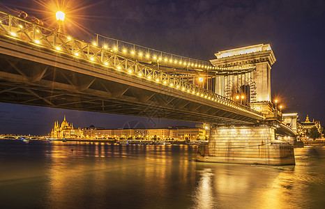 匈牙利布达佩斯多瑙河匈牙利和多瑙河上链桥图片