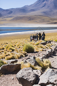 访问智利圣佩德罗阿塔卡马的米桑湖的人图片