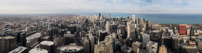 从美国伊利诺伊州芝加哥市全景图片